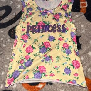 dELiA*s Yellow Floral Princess Tank Top